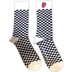 Rolling Stones - Check Uni Wht Socks (Size 40-44) in the group MERCHANDISE / / at Bengans Skivbutik AB (5586299)