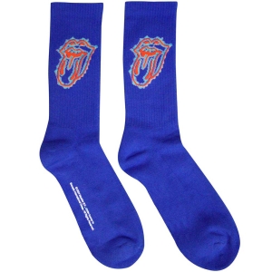 Rolling Stones - Doodle Tongue Uni Blue Socks (Size 40-44) in the group MERCHANDISE / / at Bengans Skivbutik AB (5586300)