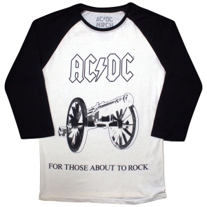 Ac/Dc - For Those About To Rock Uni Bl/Wht Longsleeve in the group MERCHANDISE / T-shirt / Heavy Metal at Bengans Skivbutik AB (5586327r)