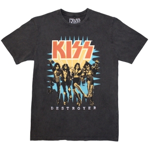Kiss - Destroyer 3D Logo Stone Wash Uni Char T-Shirt in the group MERCHANDISE / T-shirt / Heavy Metal at Bengans Skivbutik AB (5586772r)