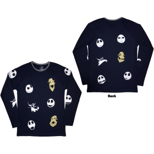The Nightmare Before Christmas - Character Heads Uni Navy Longsleeve in the group MERCHANDISE / T-shirt / Soundtrack at Bengans Skivbutik AB (5586794r)