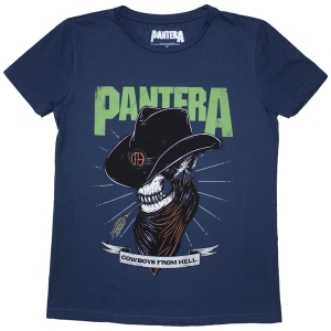 Pantera - Skeleton Cowboy Lady Denim T-Shirt in the group MERCHANDISE / T-shirt / Heavy Metal at Bengans Skivbutik AB (5587293r)
