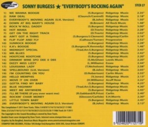 Burgess Sonny - Everybody's Rockin' Again in the group CD / Pop-Rock at Bengans Skivbutik AB (673907)