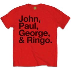 The Beatles - John Paul George & Ringo Uni Red   