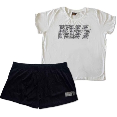 Kiss - Logo Infill Lady Wht/Bl Summer Pyjamas: 