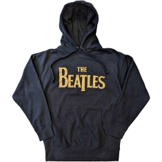 The Beatles - Gold Drop T Logo Uni Navy Hoodie 