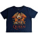 Queen - Classic Crest Lady Denim Crop Top: Queen - Classic Crest Lady Denim Crop Top: