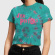 Sex Pistols - Logo Lady Green Dip-Dye Crop Top: Sex Pistols - Logo Lady Green Dip-Dye Crop Top: